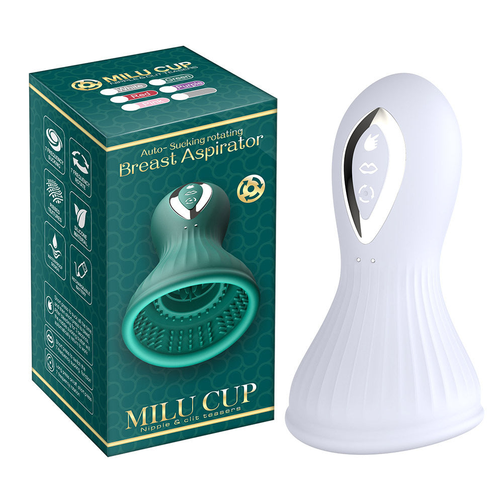 Oral Sex Sucking Female Masturbation Cup - Clit Nipple Rotating Clamp Women Vibrator