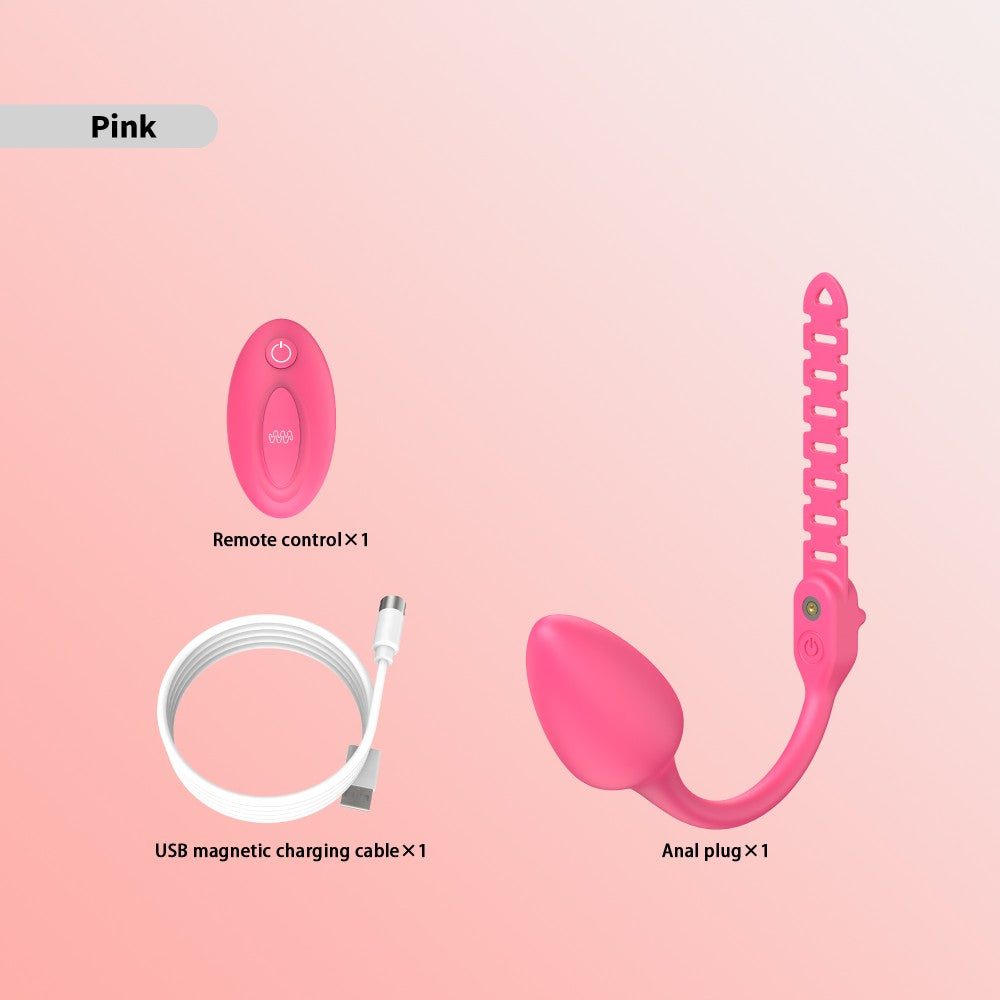 Vibrating Anal Plug for Chastity Cage – Adjustable Strap Prostate Massager with 10 Modes (Remote Control, Silicone)