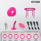 Electric Silicone Chastity Cage with Remote Control, Vibrating Plug & Harness