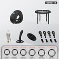 Electric Silicone Chastity Cage with Remote Control, Vibrating Plug & Harness