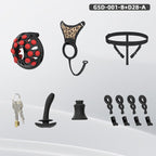 Silicone Chastity Thong Set with Vibrating Plug & Soft Spike Cage-GSD Series