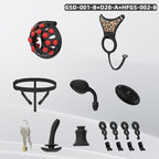 Silicone Chastity Thong Set with Vibrating Plug & Soft Spike Cage-GSD Series