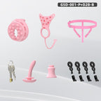Flat Head Silicone Chastity Harness with Vibrating Plug & Remote Control-GSD Series
