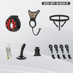 Flat Head Silicone Chastity Harness with Vibrating Plug & Remote Control-GSD Series