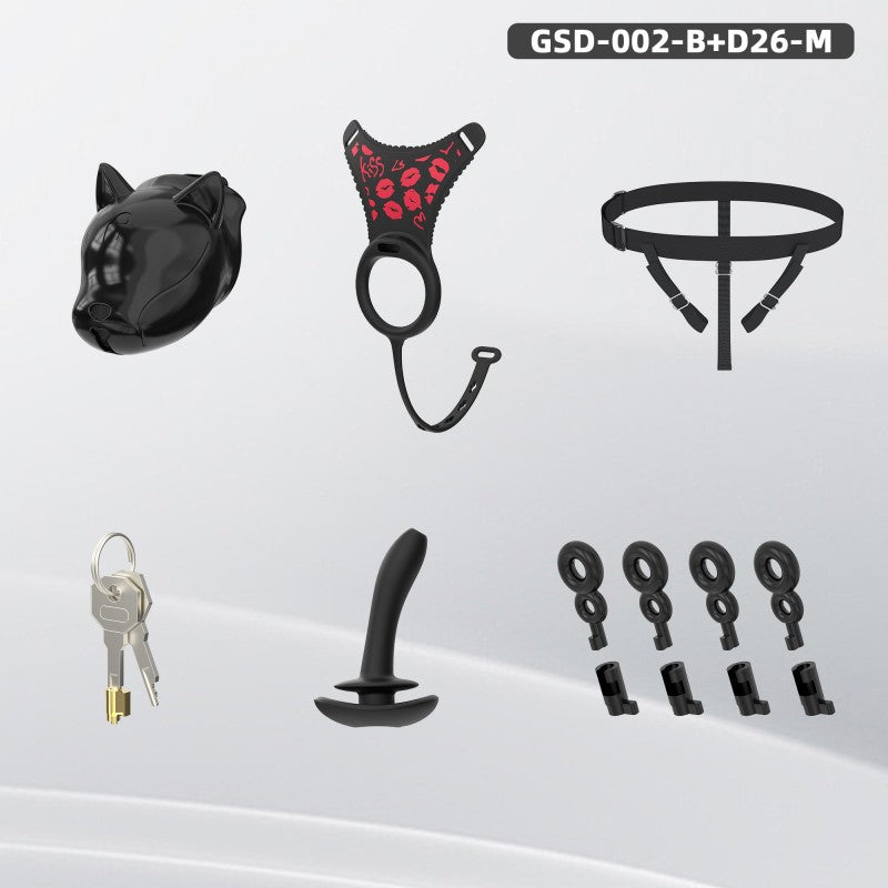 Puppy Head Chastity Cage Set with Underwear & Plug-GSD Series