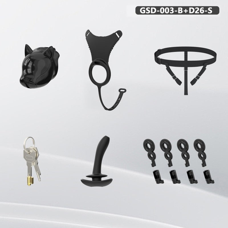 Puppy Head Chastity Cage Set with Underwear & Plug-GSD Series
