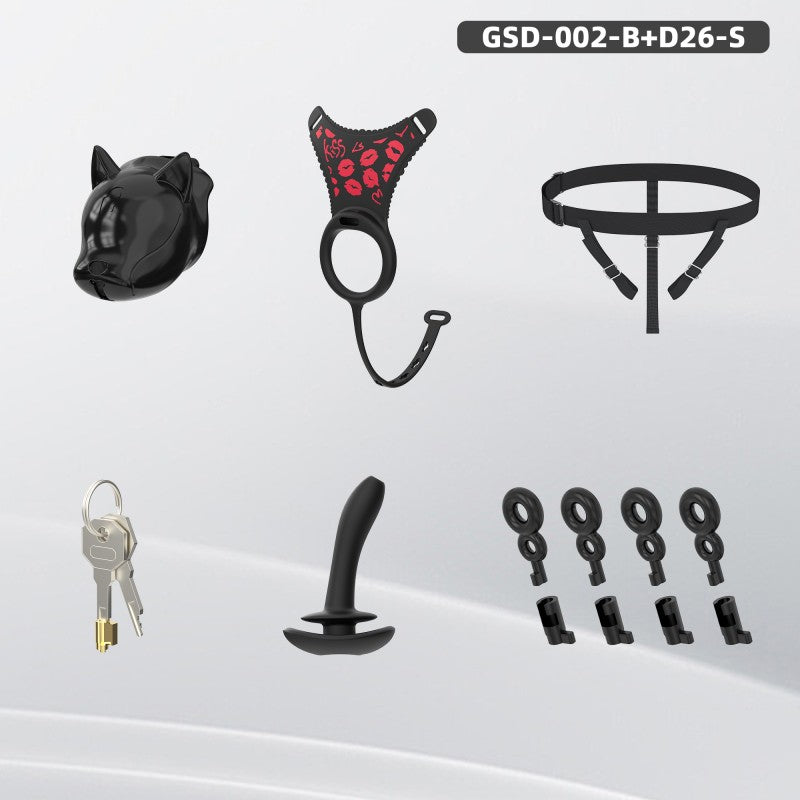 Puppy Head Chastity Cage Set with Underwear & Plug-GSD Series