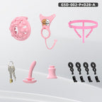 Silicone Chastity Thong Set with Vibrating Plug & Soft Spike Cage-GSD Series