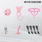 Spiked Chastity Cage Harness Set with Remote Vibrating Anal Plug GSD