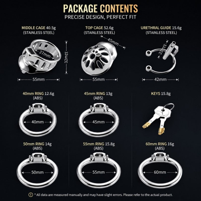 Stainless Steel Dual-Lock Chastity Cage