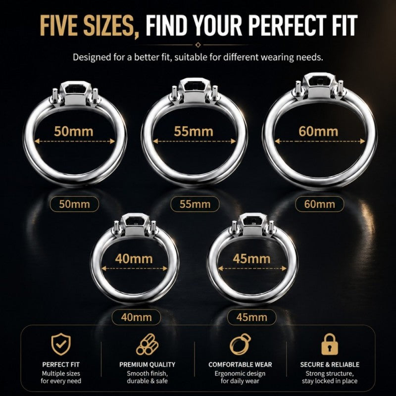 Stainless Steel Dual-Lock Chastity Cage