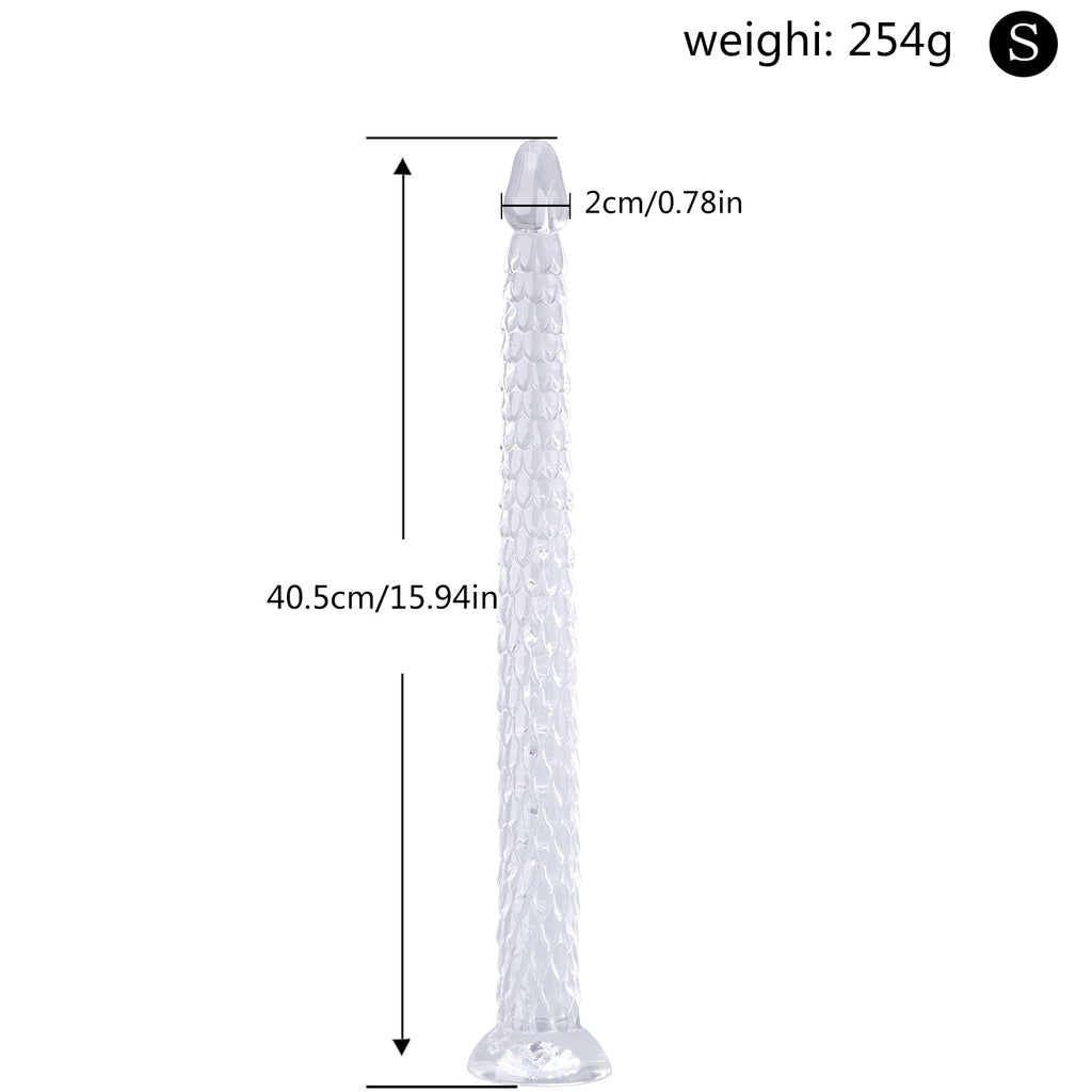 Extra-Long Crystal Dragon Tail Anal Probe - Textured Scale Series
