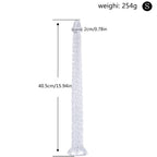 Extra-Long Crystal Dragon Tail Anal Probe - Textured Scale Series