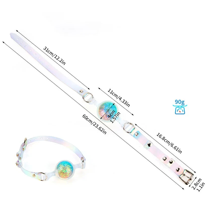 Colorful Crystal Ballgag | Soft Silicone BDSM Mouth Gag for Roleplay & Bondage Games