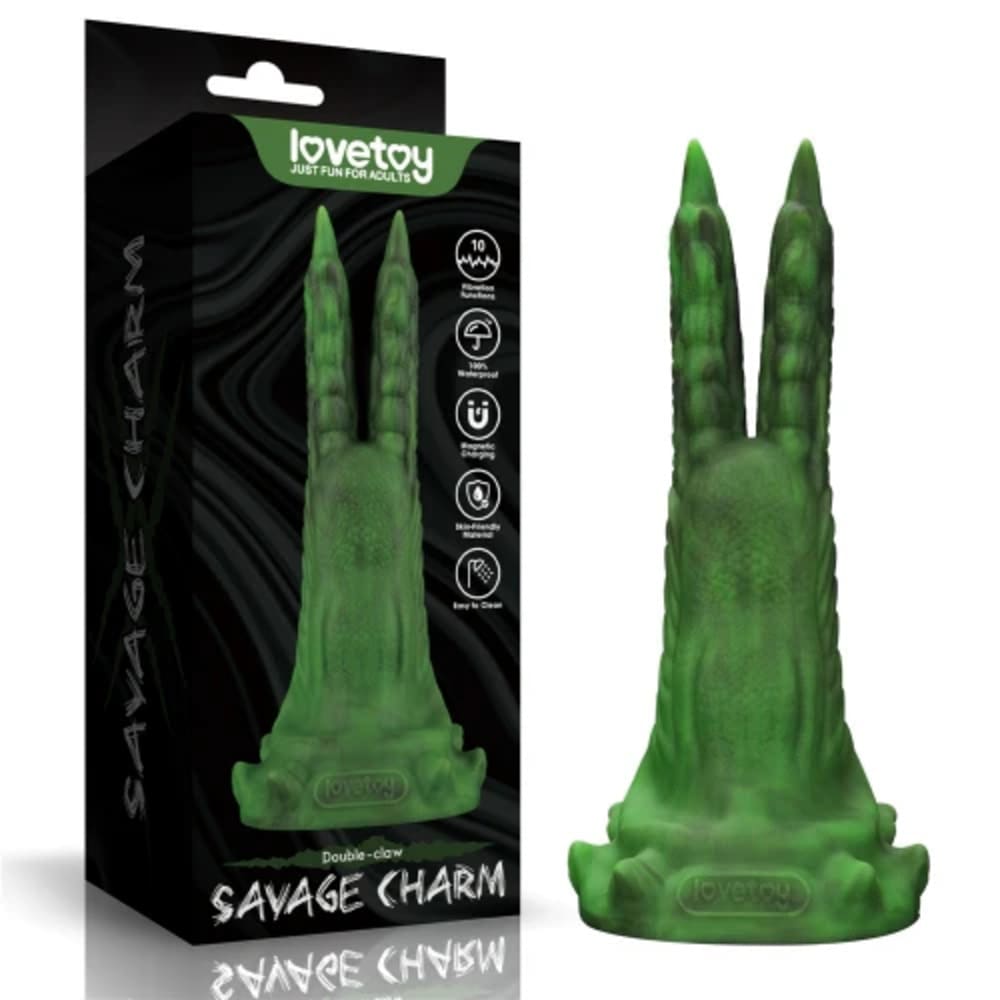 Savage-Charm-Double-Claw-Vibrating-Silicone-Dildo-Fantasy-Sex-Toy_1