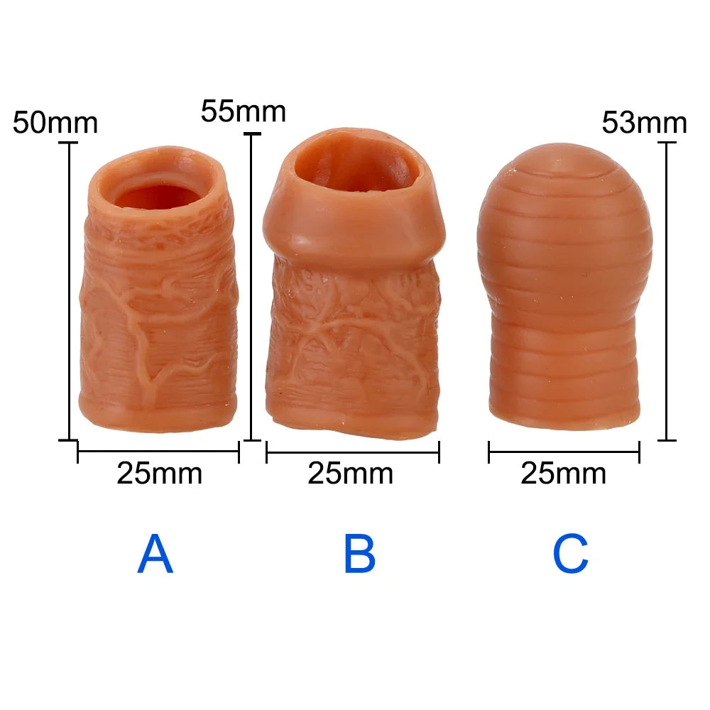 Silicone Cockring Penis Sleeve - Realistic Blocking and Restoring Ring Set Sex Toys for Men
