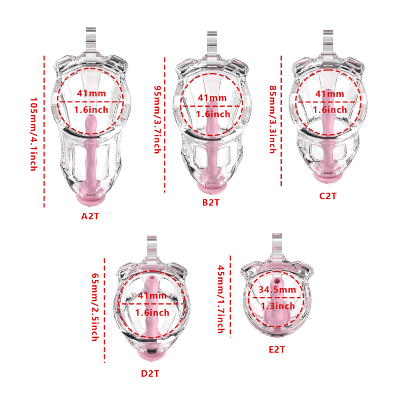 3D Printed Male Chastity Cage – Lightweight Penis Lock with 5 Rings for Erection Control & Bondage Fun