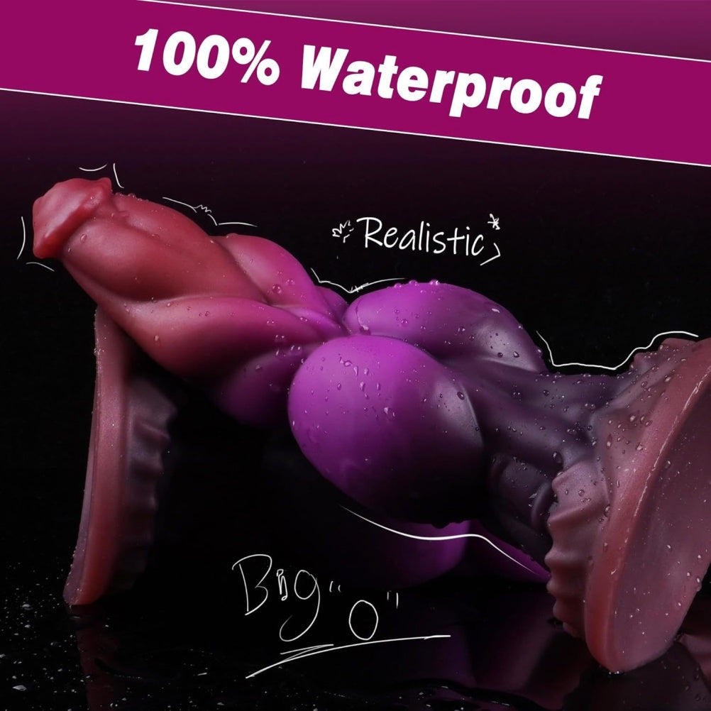 Domlust Fantasy Knotted Monster Dildo – Premium Platinum Silicone Dog Knot Suction Cup Sex Toy