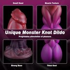Domlust Fantasy Knotted Monster Dildo – Premium Platinum Silicone Dog Knot Suction Cup Sex Toy
