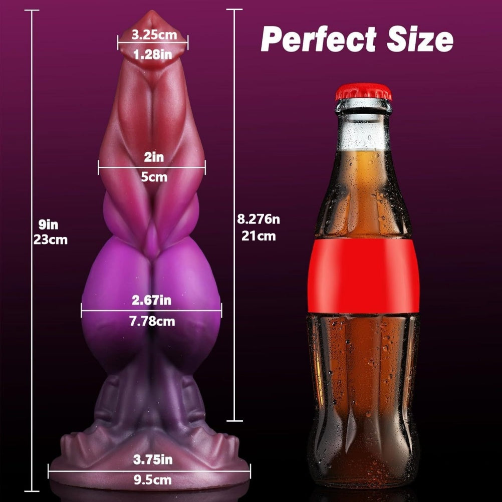 Domlust Fantasy Knotted Monster Dildo – Premium Platinum Silicone Dog Knot Suction Cup Sex Toy