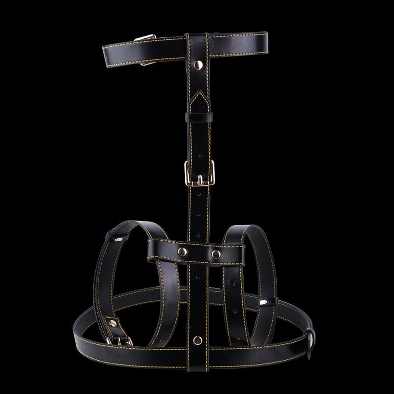 Strap-On Leather Bondage Chest Harness Set – BDSM Training and Conquest Toy