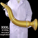 Domlust Gold Dragon Long Tentacle Dildo – Platinum Silicone Anal Training Butt Plug 7 Sizes S to XXXXL Fantasy Fetish Sex Toy
