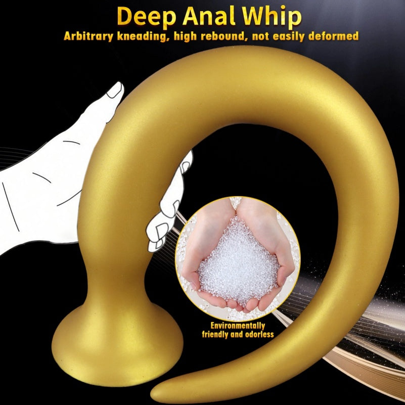 Domlust Gold Dragon Long Tentacle Dildo – Platinum Silicone Anal Training Butt Plug 7 Sizes S to XXXXL Fantasy Fetish Sex Toy