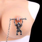 Fantasy Skull Nipple Clamp Bondage Set – Metal-Crafted Forced Orgasm BDSM Instrument