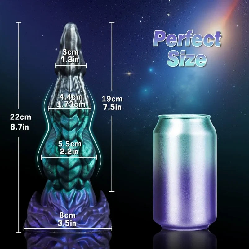 Dragon Dildo with Suction Cup | Platinum Silicone Triple-Zone G-Spot A-Spot Stimulator by Domlust