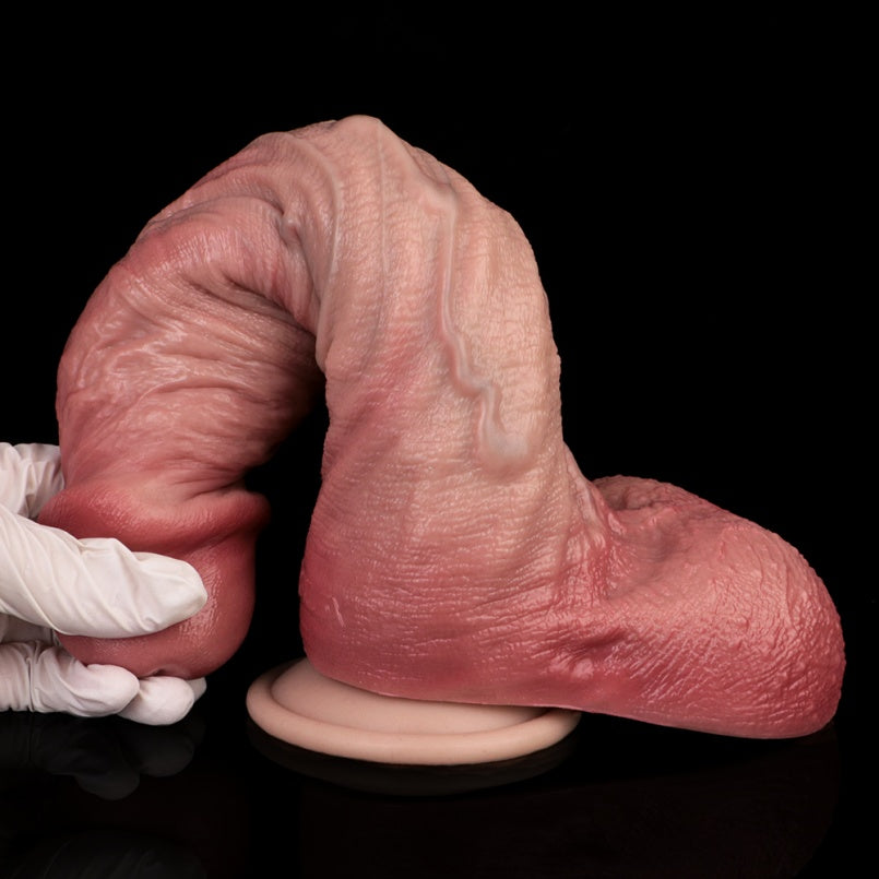 Realistic Flesh-Toned Silicone Suction Cup Dildo – Detailed 9 inch Penis Texture Vaginal Masturbator