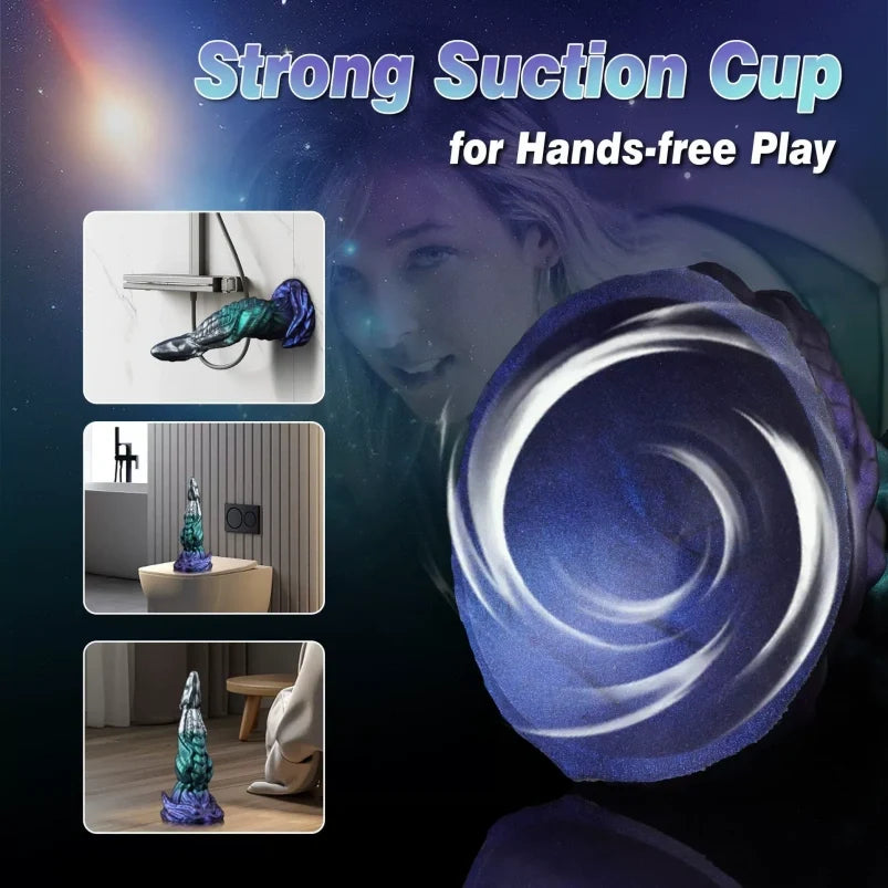 Dragon Dildo with Suction Cup | Platinum Silicone Triple-Zone G-Spot A-Spot Stimulator by Domlust