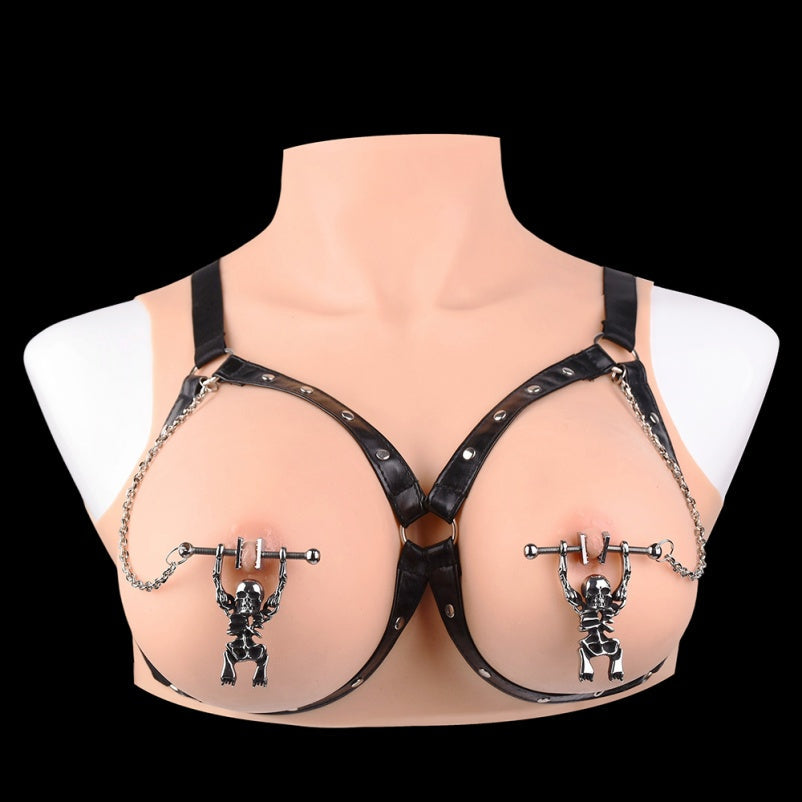 Fantasy Skull Nipple Clamp Bondage Set – Metal-Crafted Forced Orgasm BDSM Instrument