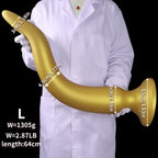 Domlust Gold Dragon Long Tentacle Dildo – Platinum Silicone Anal Training Butt Plug 7 Sizes S to XXXXL Fantasy Fetish Sex Toy