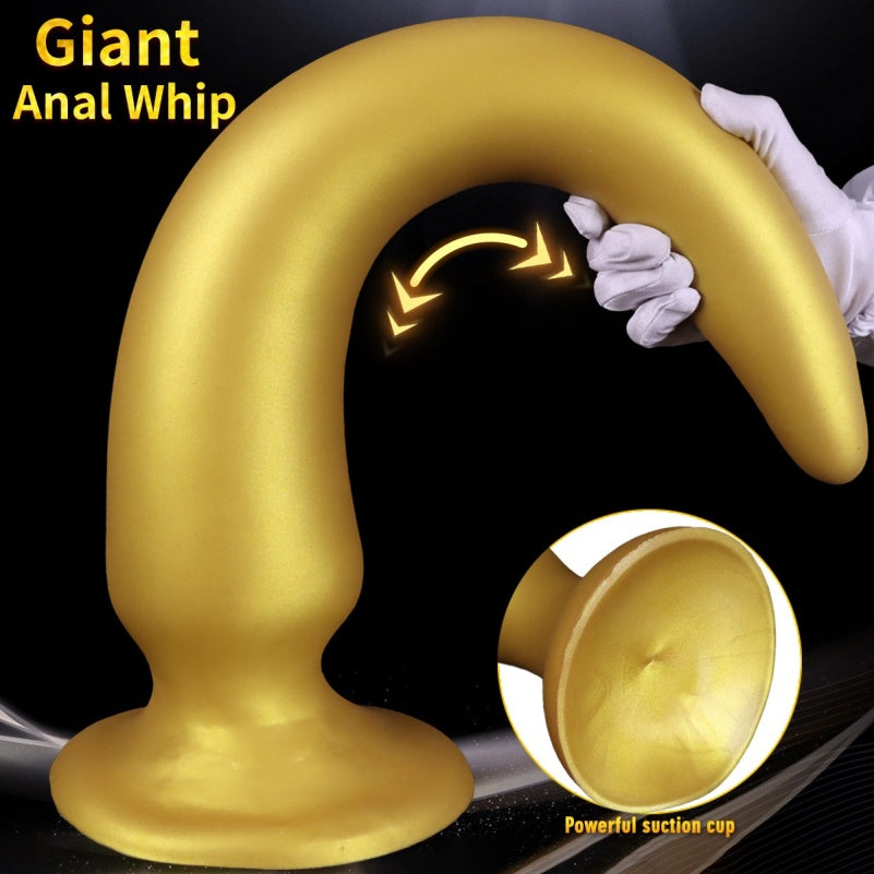 Domlust Gold Dragon Long Tentacle Dildo – Platinum Silicone Anal Training Butt Plug 7 Sizes S to XXXXL Fantasy Fetish Sex Toy