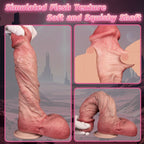 Realistic Flesh-Toned Silicone Suction Cup Dildo – Detailed 9 inch Penis Texture Vaginal Masturbator