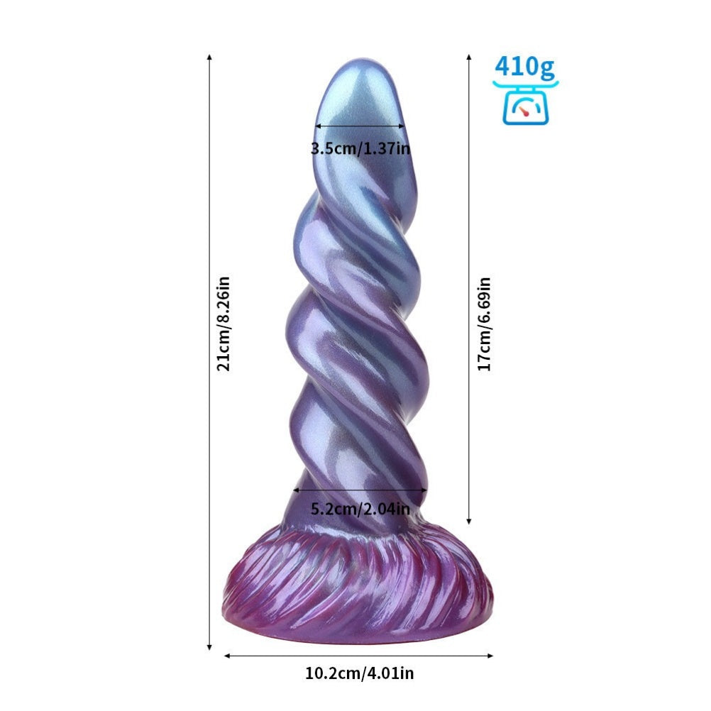 Domlust Pearlescent Fantasy Monster Dildo – Platinum Silicone 7-Design Collection Knot Bead Dragon Scale Suction Cup