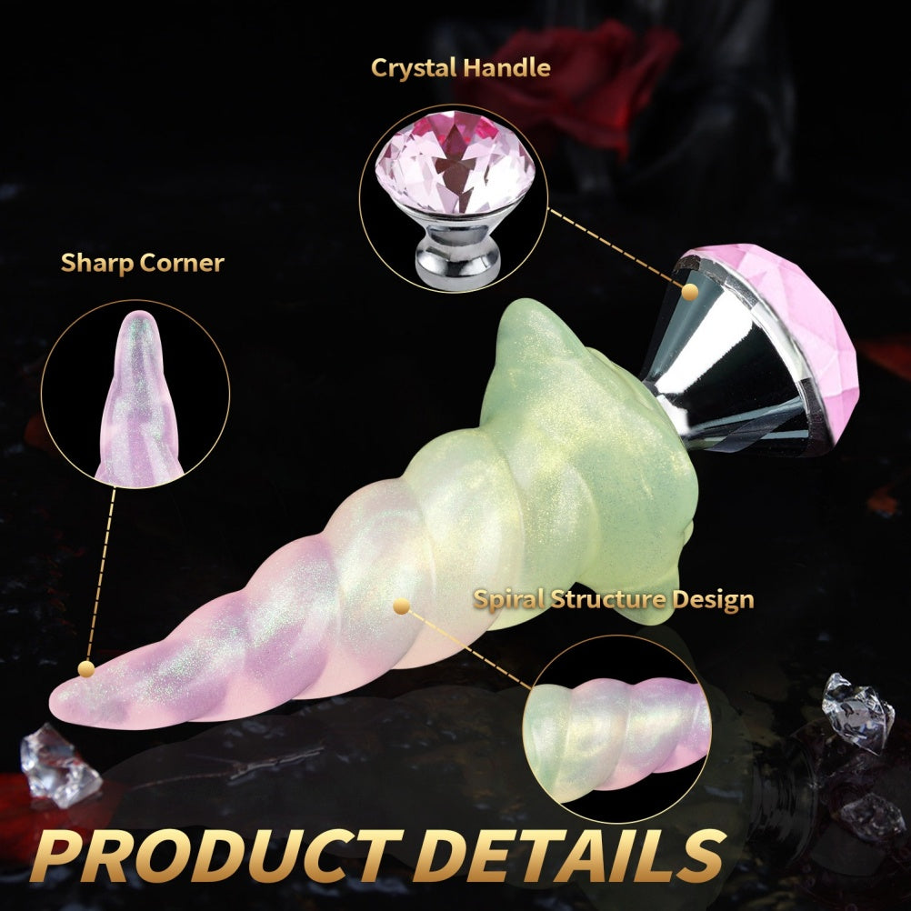 Iridescent Spiral Anal Plug – Premium Platinum Silicone Fetish Toy | Domlust