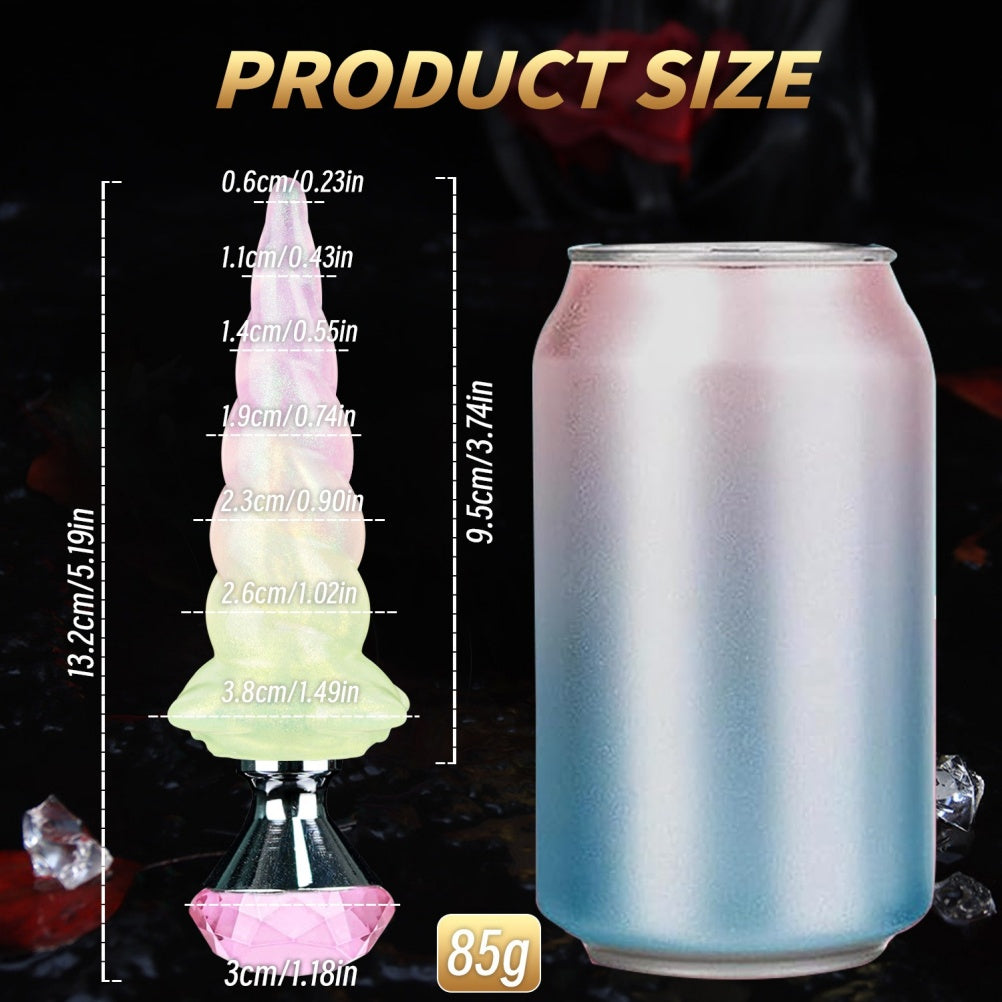 Iridescent Spiral Anal Plug – Premium Platinum Silicone Fetish Toy | Domlust