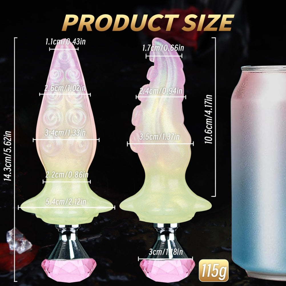 Iridescent Spiral Anal Plug – Premium Platinum Silicone Fetish Toy | Domlust