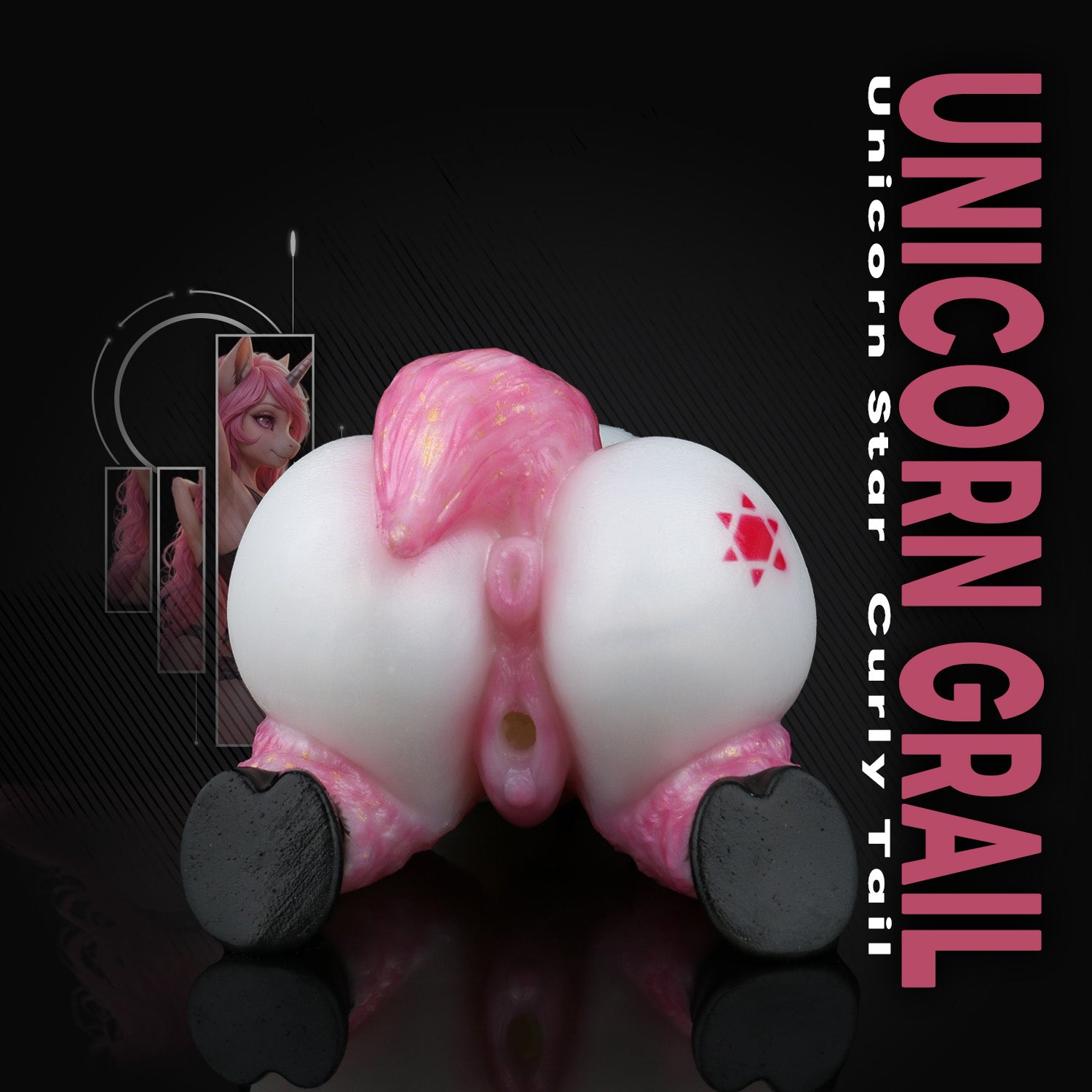 Unicorn Grail Fantasy Horse Butt Pussy Sex Doll — Dual-Entry Platinum Silicone Masturbator