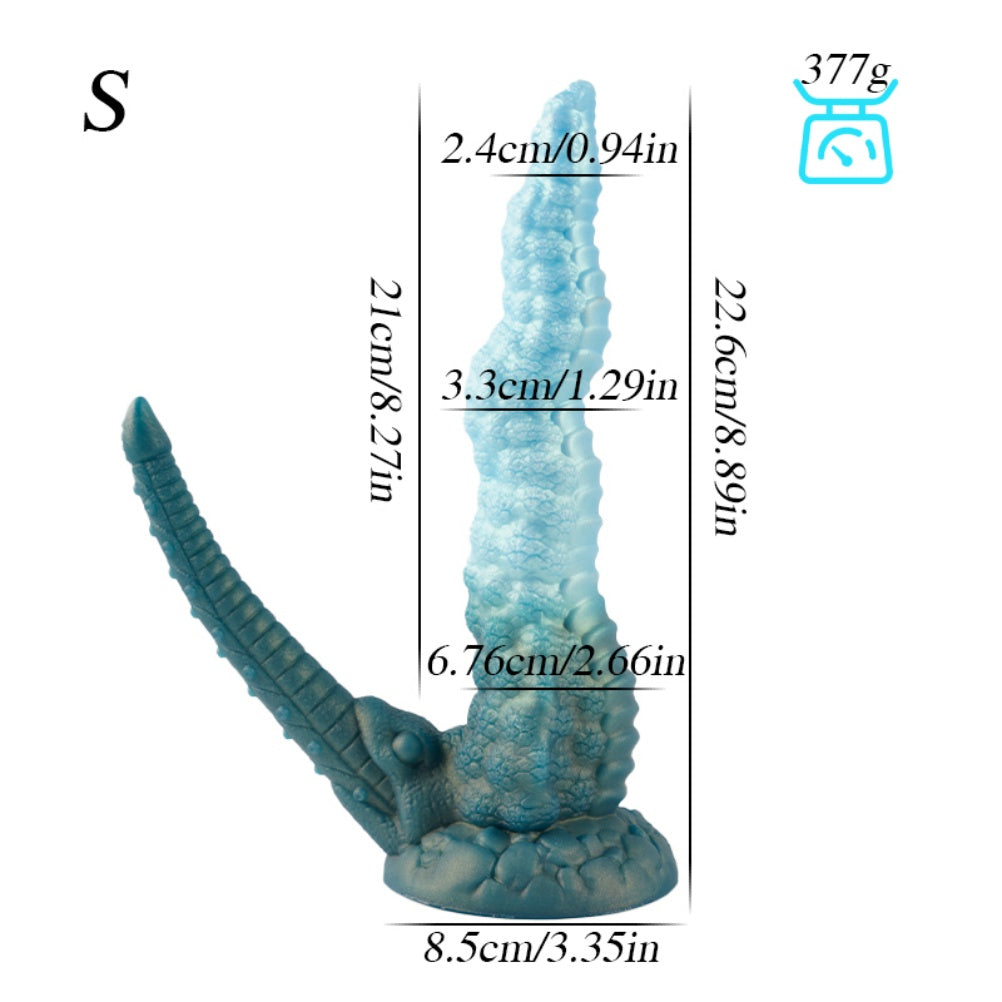 Fantasy Alien Xenomorph Double Dildo – Platinum Silicone Dual Penetration Fetish Toy | Domlust