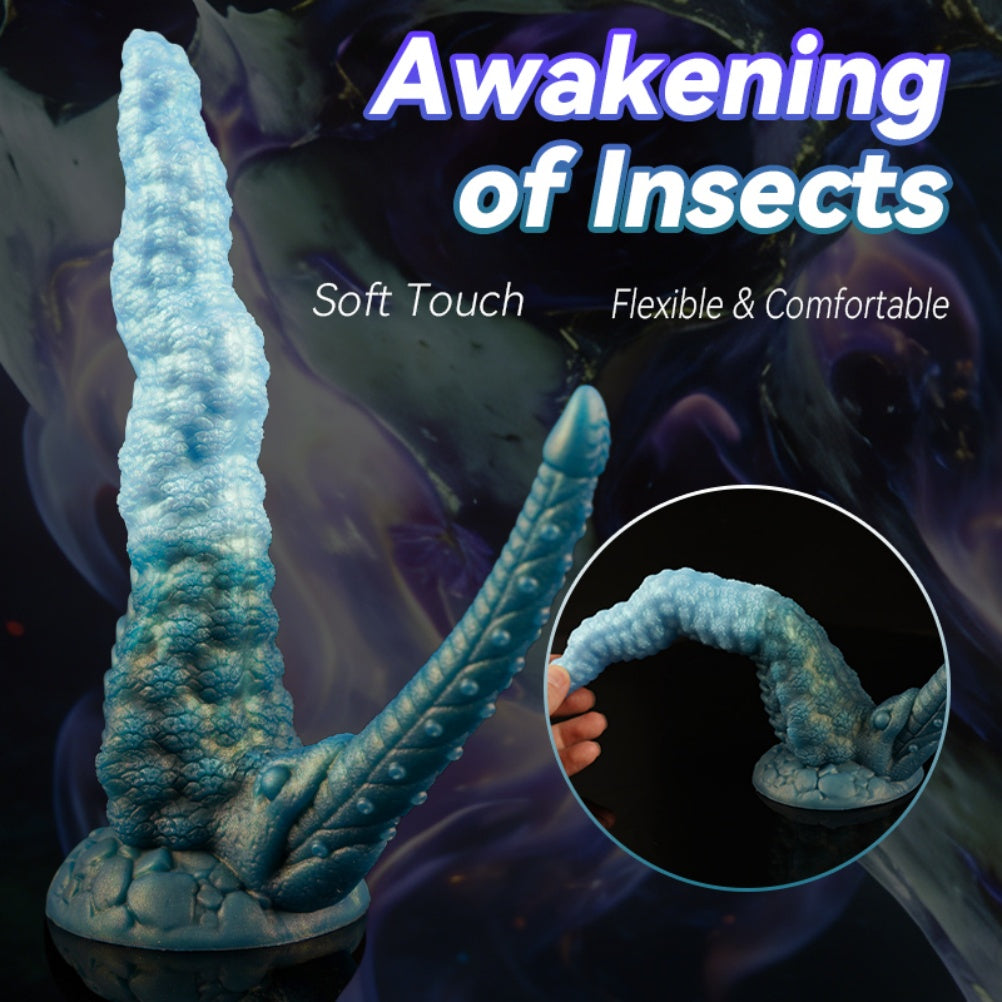 Fantasy Alien Xenomorph Double Dildo – Platinum Silicone Dual Penetration Fetish Toy | Domlust