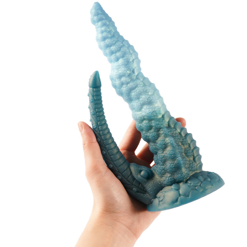 Fantasy Alien Xenomorph Double Dildo – Platinum Silicone Dual Penetration Fetish Toy | Domlust
