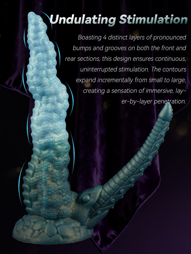 Fantasy Alien Xenomorph Double Dildo – Platinum Silicone Dual Penetration Fetish Toy | Domlust