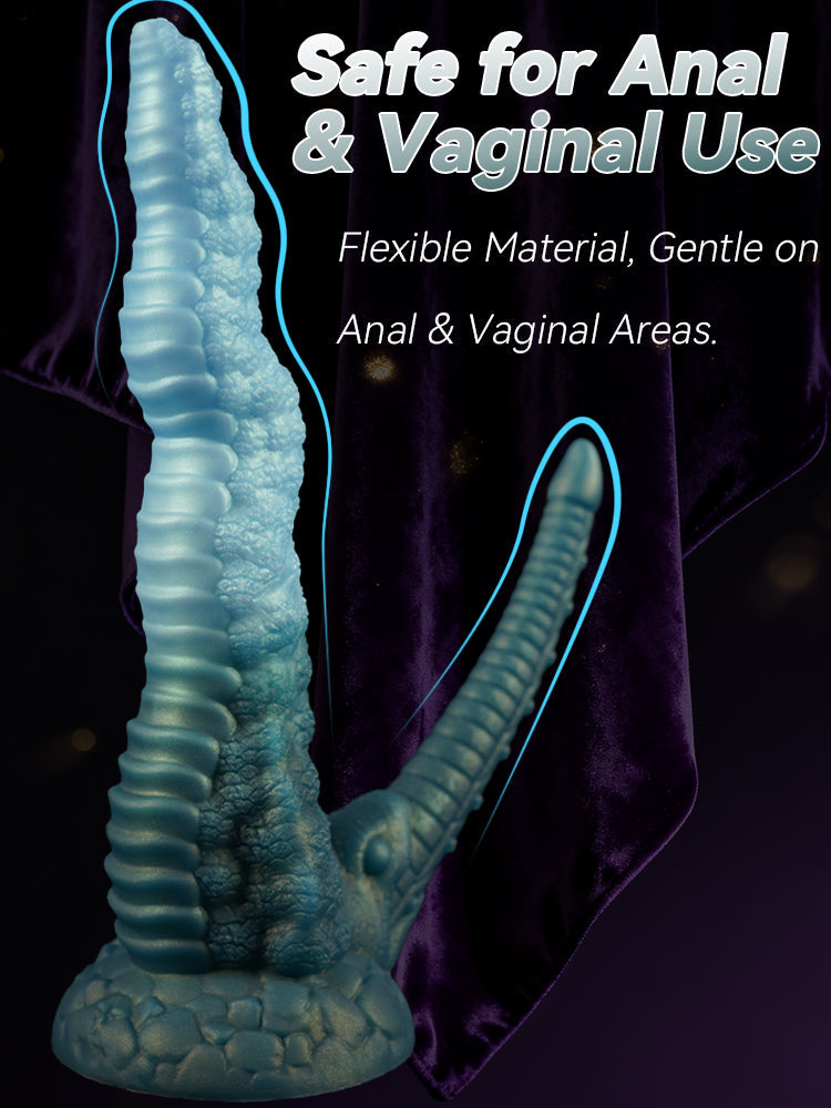 Fantasy Alien Xenomorph Double Dildo – Platinum Silicone Dual Penetration Fetish Toy | Domlust