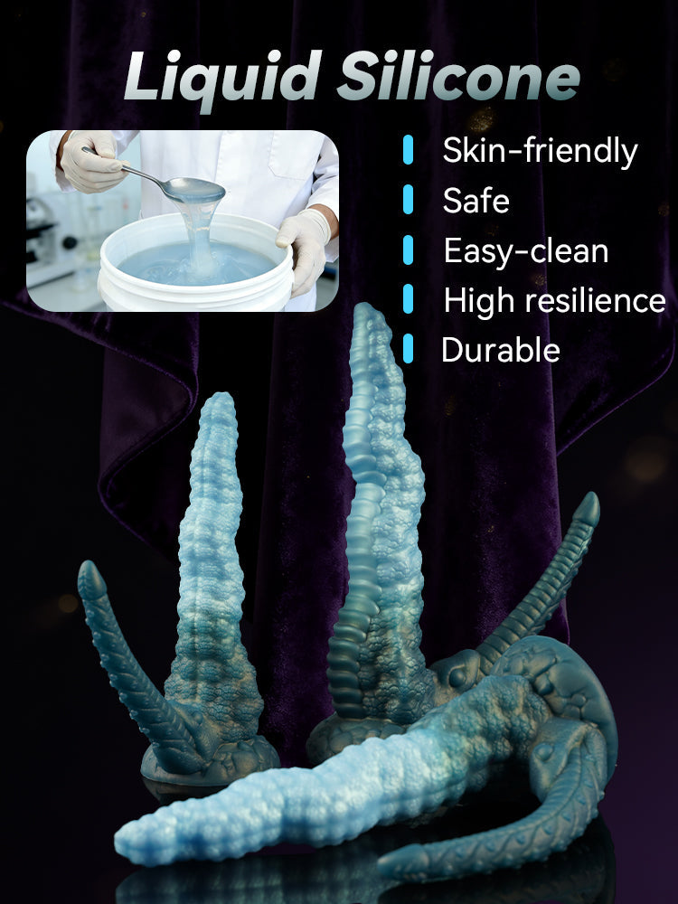 Fantasy Alien Xenomorph Double Dildo – Platinum Silicone Dual Penetration Fetish Toy | Domlust