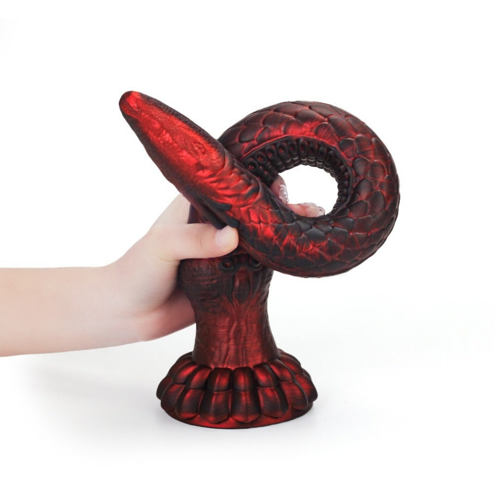 Domlust Tentacle Dildo – Premium Platinum Silicone | Blood Red Monster Dildo with Suction Cup