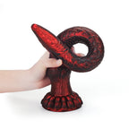 Domlust Tentacle Dildo – Premium Platinum Silicone | Blood Red Monster Dildo with Suction Cup