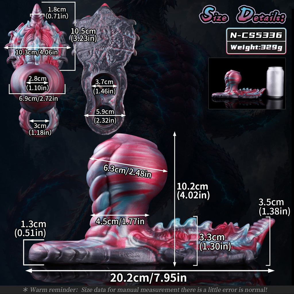 Beast Knot Fantasy Cock Sleeve with Grinder – Platinum Silicone Penis Extender for Couples