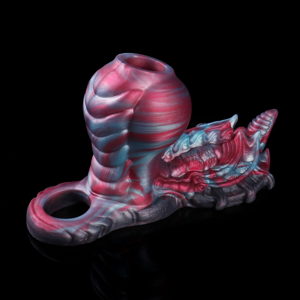 Beast Knot Fantasy Cock Sleeve with Grinder – Platinum Silicone Penis Extender for Couples